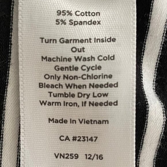 Talbots Slvless Scoop Ruffle Neck Cotton Blend Striped Midi ress Blk & Wht Sz S - Picture 10 of 11